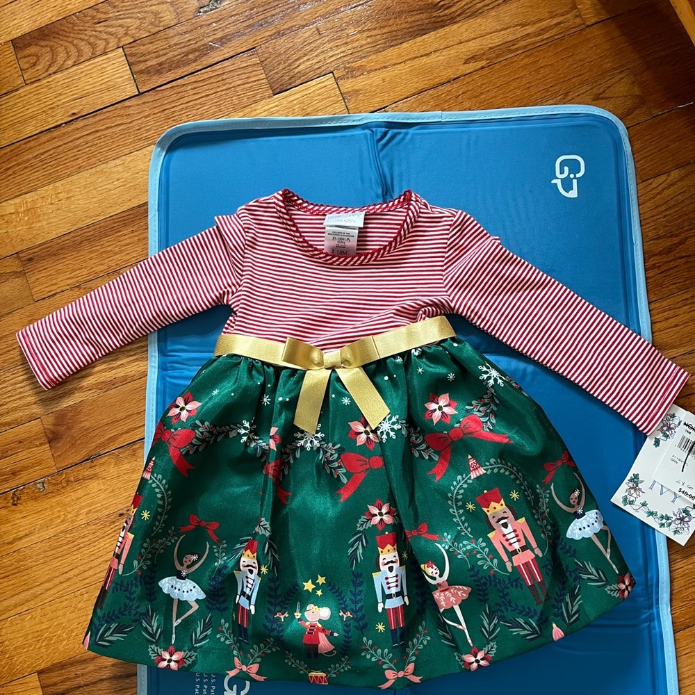 iris & ivy Red and Green Nutcracker Dress